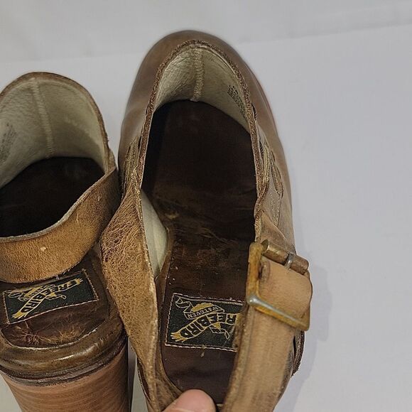 Freebird By Steven Gold Brown Leather Women's Ankle Boots - Picture 10 of 12